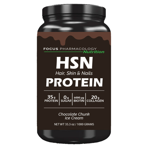 Focus Pharmacology Hair, Skin, & Nails (HSN) Whey Protein Isolate + Collagen