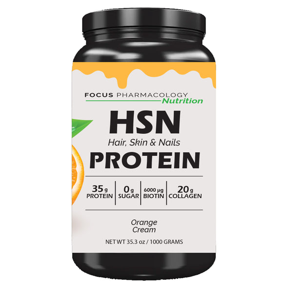 Focus Pharmacology Hair, Skin, & Nails (HSN) Whey Protein Isolate + Collagen