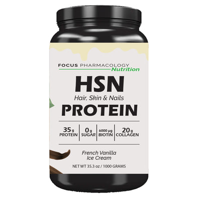 Focus Pharmacology Hair, Skin, & Nails (HSN) Whey Protein Isolate + Collagen