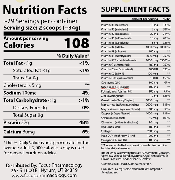 Focus Pharmacology Wellness 360 Whey Protein Isolate + Collagen